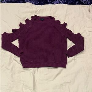 Women's maroon Sweater with Ruffle Details